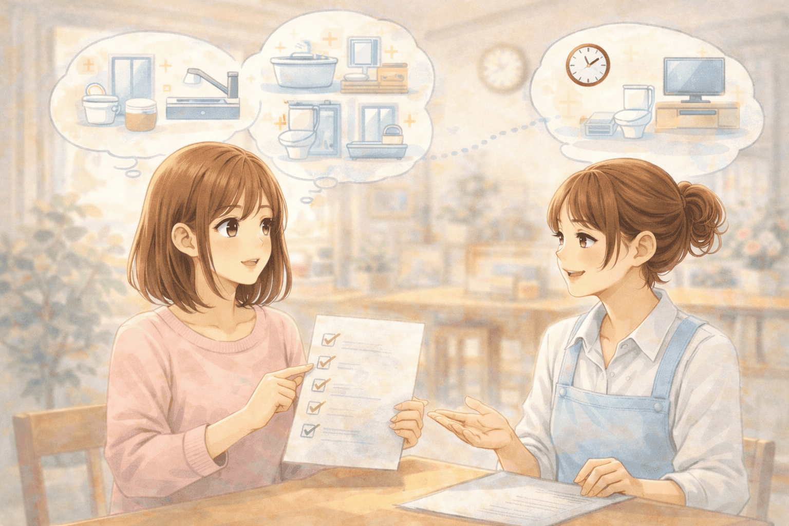 家事代行はどこまで掃除してもらえる？3時間の具体例を相談する様子